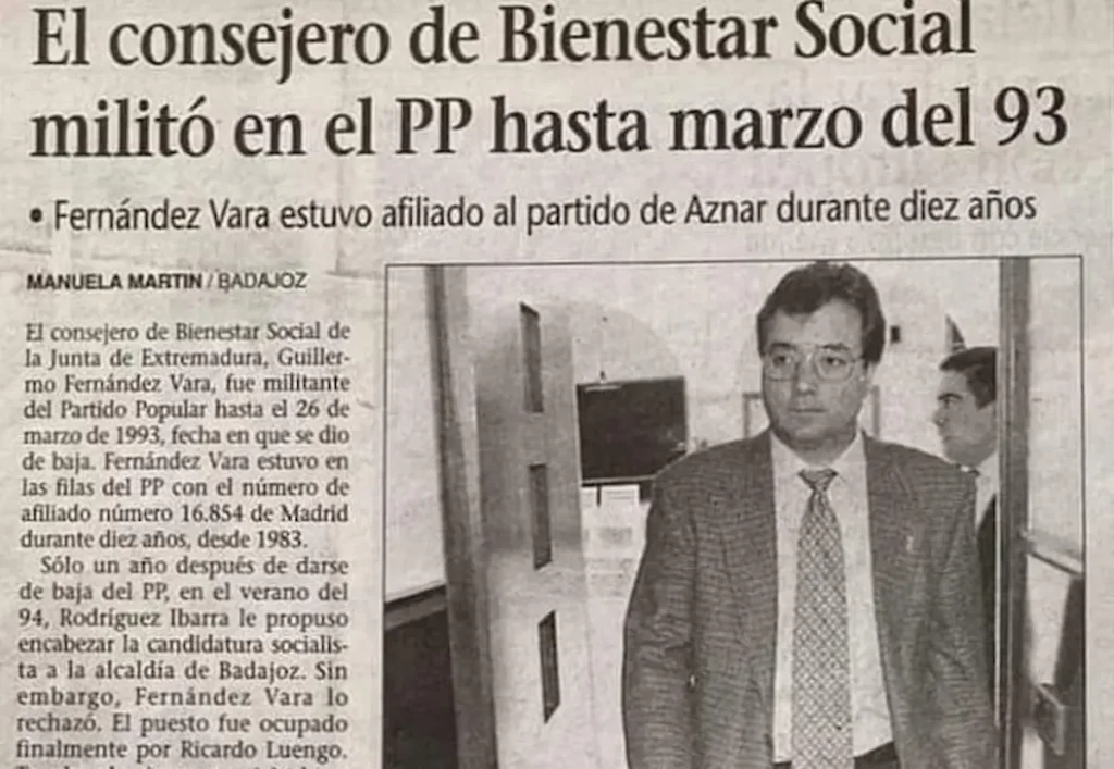 Sabías que: Fernández Vara estuvo afiliado al partido de Aznar durante diez años