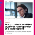 Todo lo que se sabe — y lo que no — sobre la supuesta aparición del hijo y el yerno de Aznar en la “lista” de Jeffrey Epstein