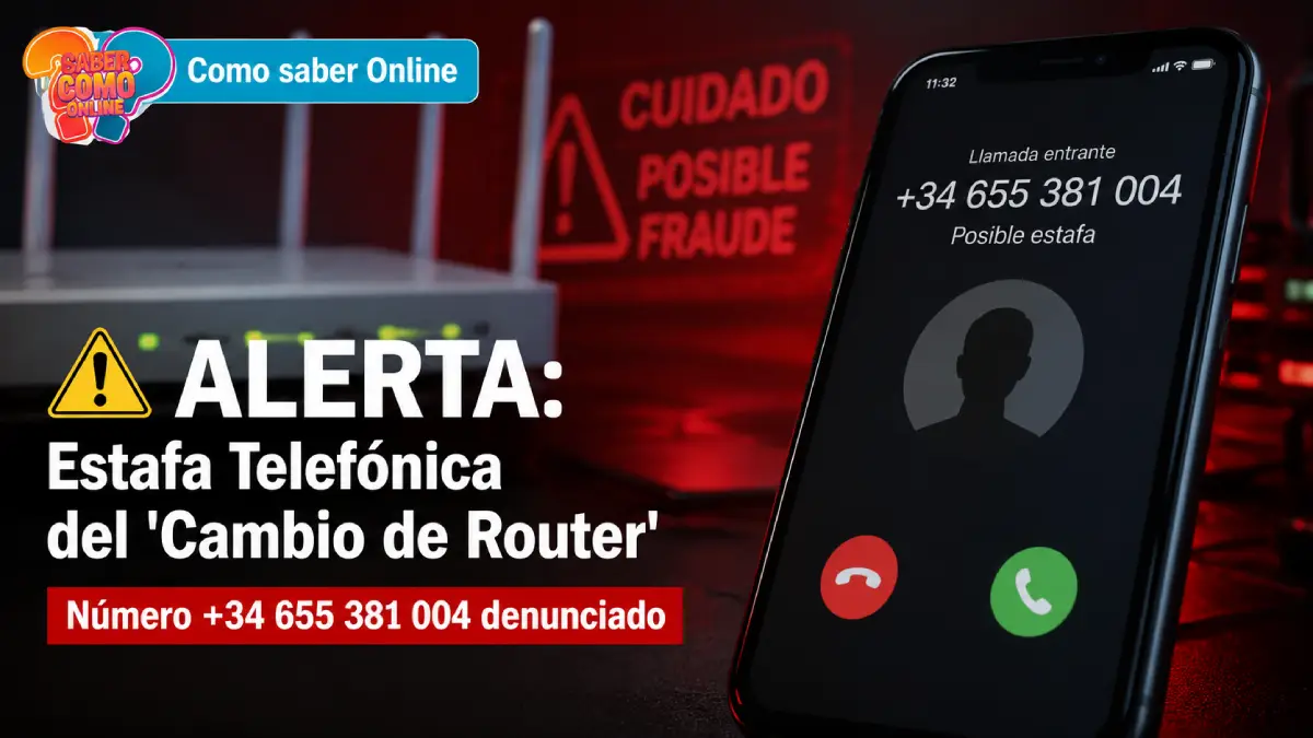 ALERTA: Estafa Telefónica del "Cambio de Router" - Número +34 655 381 004 Denunciado