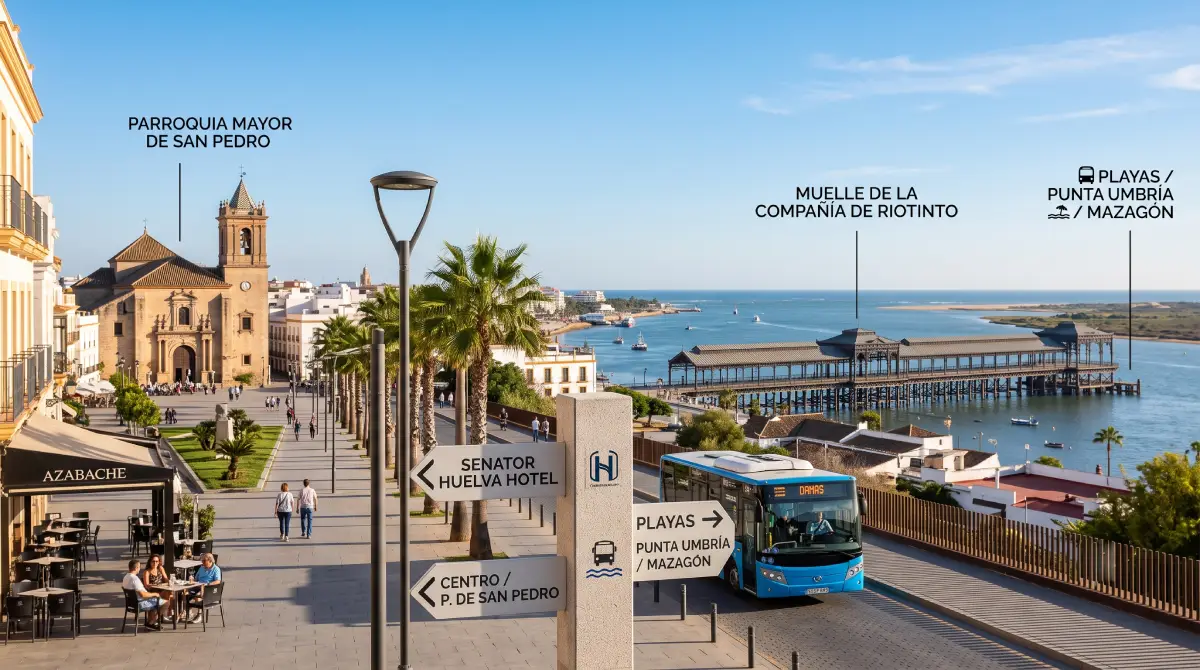 .guia-transporte-container { font-family: -apple-system, BlinkMacSystemFont, "Segoe UI", Roboto, Oxygen, Ubuntu, Cantarell, sans-serif; line-height: 1.6; color: #2c3e50; max-width: 900px; margin: 0 auto; padding: 10px; } .guia-header { background: linear-gradient(135deg, #0056b3, #0088cc); color: #ffffff; padding: 30px 20px; border-radius: 12px; margin-bottom: 30px; text-align: center; } .guia-header h1 { color: #ffffff !important; margin: 0 0 10px 0; font-size: 1.8rem; } .guia-intro { font-size: 1.05rem; background-color: #f8f9fa; border-left: 4px solid #0056b3; padding: 15px 20px; margin-bottom: 30px; border-radius: 0 8px 8px 0; } .guia-seccion { margin-bottom: 35px; } .guia-seccion h2 { color: #0056b3; border-bottom: 2px solid #e9ecef; padding-bottom: 8px; font-size: 1.4rem; margin-top: 25px; } .cards-grid { display: grid; grid-template-columns: repeat(auto-fit, minmax(280px, 1fr)); gap: 20px; margin-top: 20px; } .transport-card { border: 1px solid #e2e8f0; border-radius: 10px; padding: 20px; background: #ffffff; box-shadow: 0 4px 6px rgba(0,0,0,0.04); transition: transform 0.2s ease, box-shadow 0.2s ease; } .transport-card:hover { transform: translateY(-3px); box-shadow: 0 8px 12px rgba(0,0,0,0.08); } .card-badge { display: inline-block; background-color: #e3f2fd; color: #0d47a1; font-size: 0.8rem; font-weight: bold; padding: 4px 10px; border-radius: 20px; margin-bottom: 10px; } .btn-mapa { display: inline-block; width: 100%; text-align: center; background-color: #28a745; color: #ffffff !important; padding: 10px 15px; border-radius: 6px; text-decoration: none; font-weight: bold; margin-top: 15px; transition: background 0.2s; box-sizing: border-box; } .btn-mapa:hover { background-color: #218838; text-decoration: none; } .btn-copiar { background: #e2e8f0; border: none; padding: 6px 12px; border-radius: 4px; cursor: pointer; font-size: 0.85rem; margin-top: 10px; } .btn-copiar:hover { background: #cbd5e1; } .alerta-box { background-color: #fff3cd; border: 1px solid #ffeeba; color: #856404; padding: 15px; border-radius: 8px; margin-top: 15px; } @media (max-width: 600px) { .cards-grid { grid-template-columns: 1fr; } } Cómo Moverse Desde el Hotel Senator Huelva a las Playas y Lugares de Interés Guía práctica de transporte, itinerarios y consejos locales El Senator Huelva Hotel (Calle Pablo Rada) se sitúa en pleno centro urbano. Su ubicación permite desplazarse a pie hacia los puntos clave del patrimonio de la ciudad o tomar transporte público y vehículo privado para llegar a las playas de la Costa de la Luz en menos de 25 minutos. Cómo ir desde el Hotel Senator a las Playas Cercanas Más Popular (20 min) Playa de Punta Umbría En Coche: Salida por H-30 y A-497 cruzando la ría (20 km). En Autobús: Línea interurbana M-301 de Damas desde la Estación de Autobuses (10 min a pie desde el hotel). Frecuencias continuas. Ver Ruta en Google Maps Familia y Naturaleza (25 min) Playa de Mazagón En Coche: Acceso por la carretera N-442 bordeando el litoral industrial/marismas (22 km). En Autobús: Línea interurbana M-402 desde la Estación de Autobuses. Trayecto aprox. 30-35 minutos. Ver Ruta en Google Maps Virgen / Mascotas (15 min) Playa del Espigón En Coche: Única opción directa a través de la carretera del Espigón Juan Carlos I (Paraje Natural Marismas del Odiel). Aviso: No dispone de líneas de autobús urbano/interurbano. Ver Ruta en Google Maps Lugares Turísticos a Pie Desde el Hotel Iglesia de San Pedro A solo 2 minutos a pie por la Plaza de San Pedro. El templo más antiguo de la ciudad. Copiar Dirección Catedral de la Merced A unos 8 minutos a pie paseando por el centro histórico. Copiar Dirección Muelle de Riotinto A 15 minutos a pie bajando en dirección al Paseo Marítimo de la Ría. Copiar Dirección Gastronomía y Ocio Proximidad Tapas en el Centro: A menos de 7 minutos a pie se encuentran referencias como Azabache y Portichuelo en la Calle Vázquez López. Chiringuitos de Playa: En Punta Umbría destaca la zona de La Canaleta (Mosquito Club) y en Mazagón el Chiringuito Costa Colón.